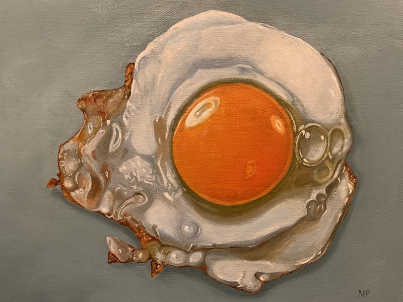 Fried egg, oil, 2018