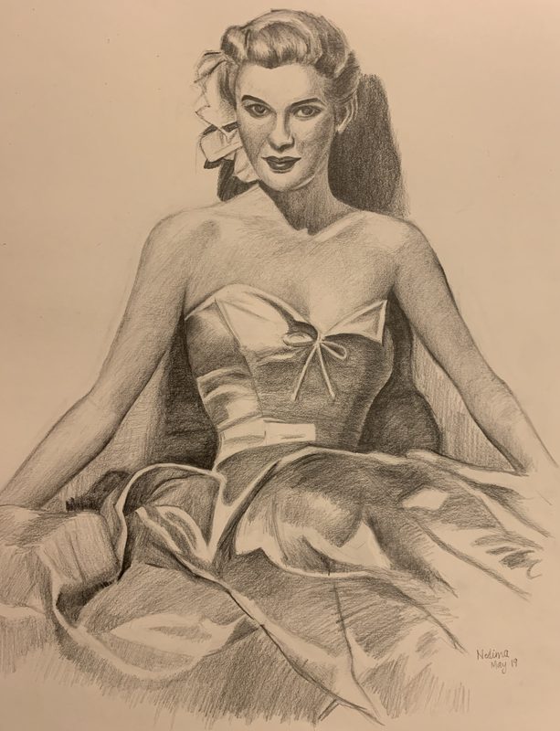 Seated woman, graphite, 2019